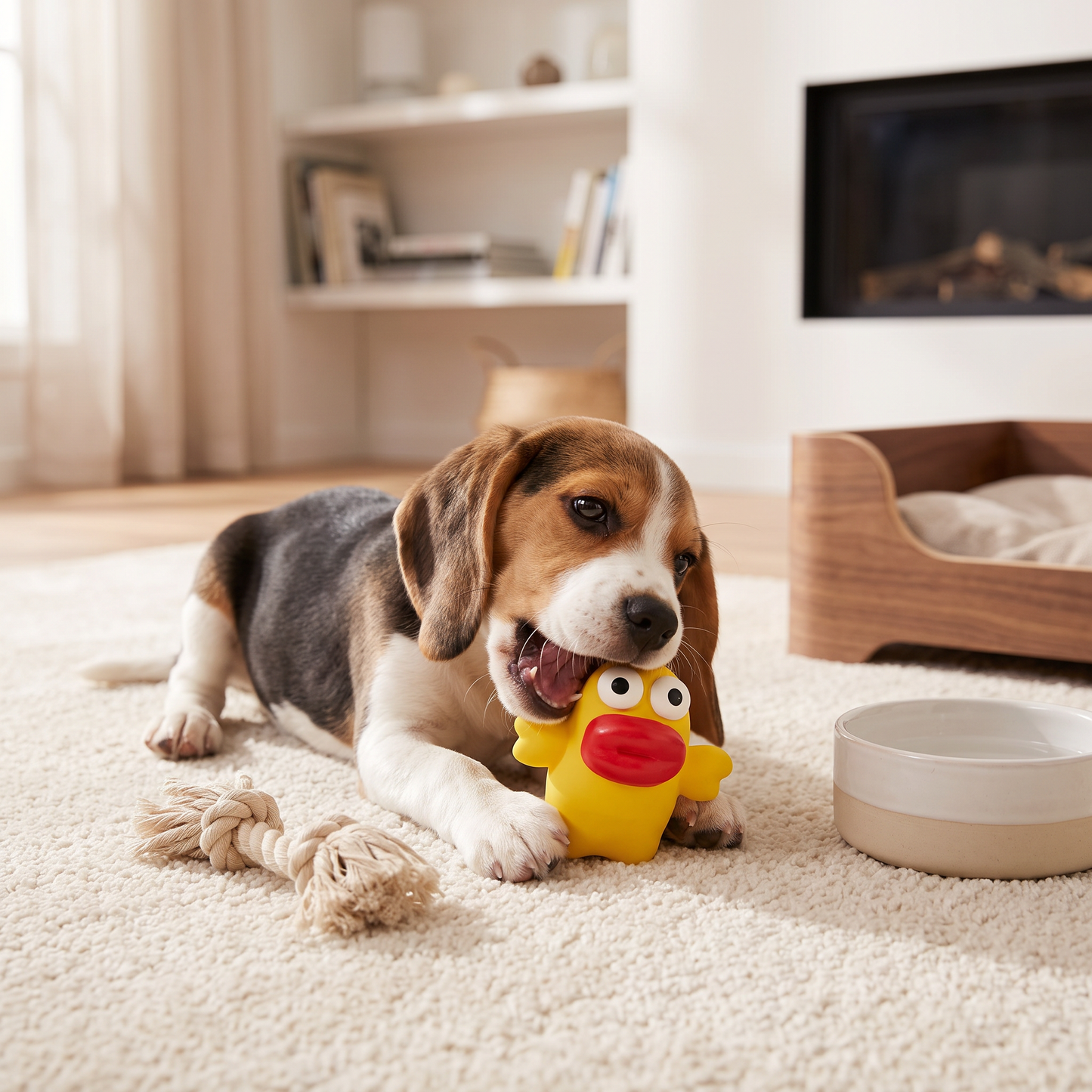 Interactive Chew & Squeak Puppy Toy