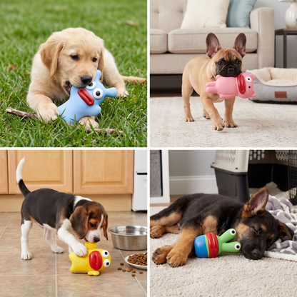 Interactive Chew & Squeak Puppy Toy