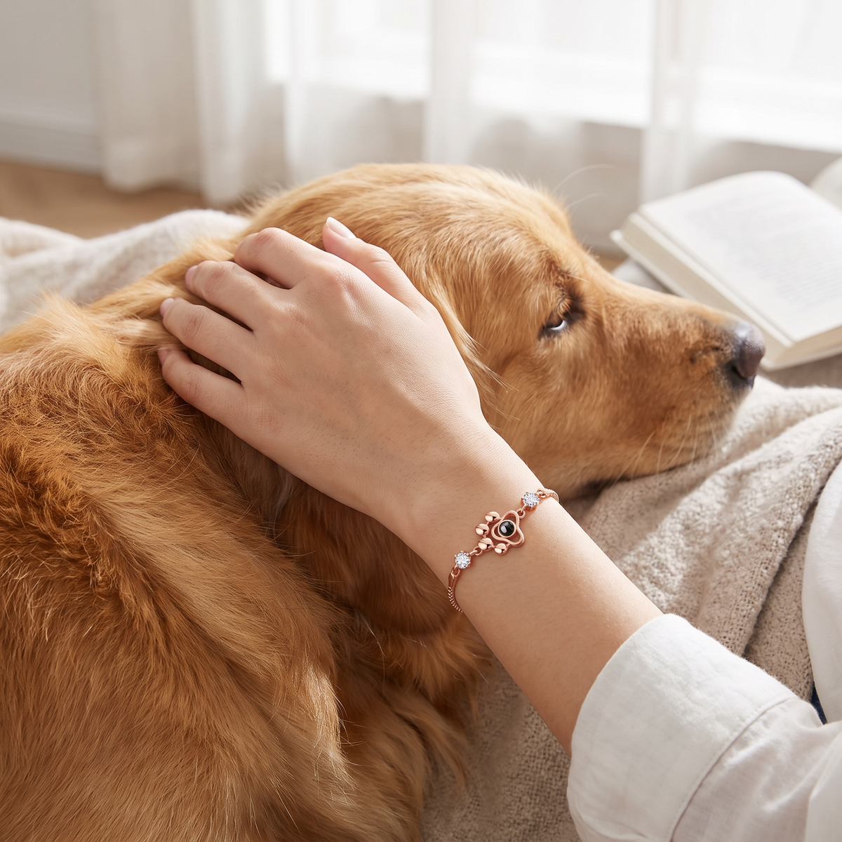 Personalized Paw Photo Projection Keepsake Bracelet