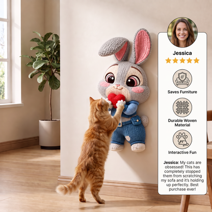 2in1 Woven Self-Adhesive Cat Scratching Mat & Furniture Protector with Interactive Toy