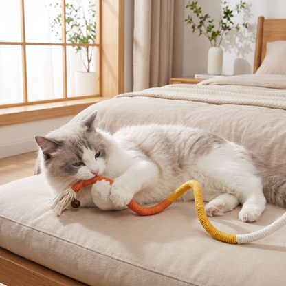 Natural cat chew rope – robust, promotes dental hygiene and reduces stress