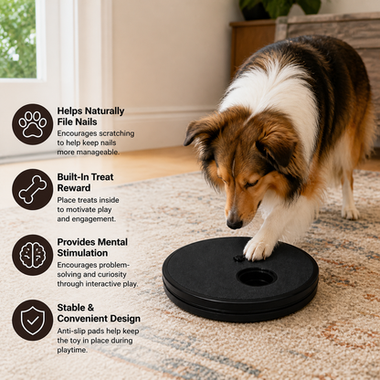3-in-1 Interactive Dog Nail Scratch Toy with Treat Dispenser