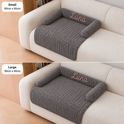 Personalized Fluffy Dog Sofa Bed & Protective Couch Cover