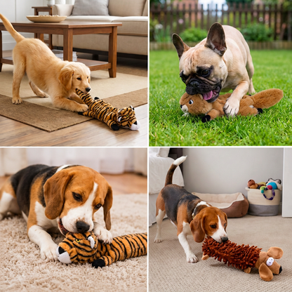 Durable Stuffing-Free Crinkle Squeaky Dog Toy