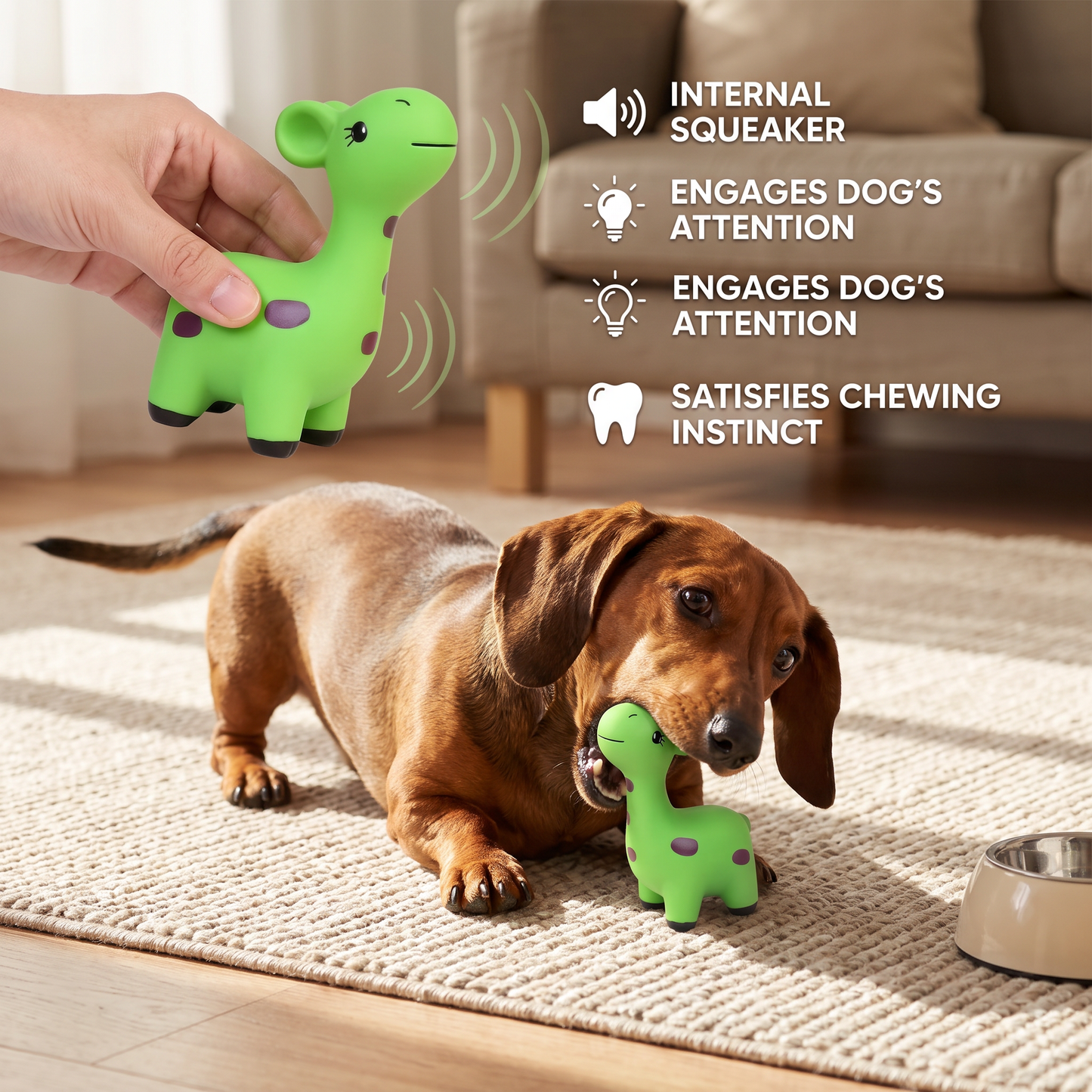 Squeaky Latex Deer Chew Dog Toy