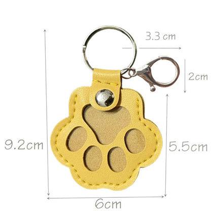 Leather Memorial Pet Hair Storage Keychain