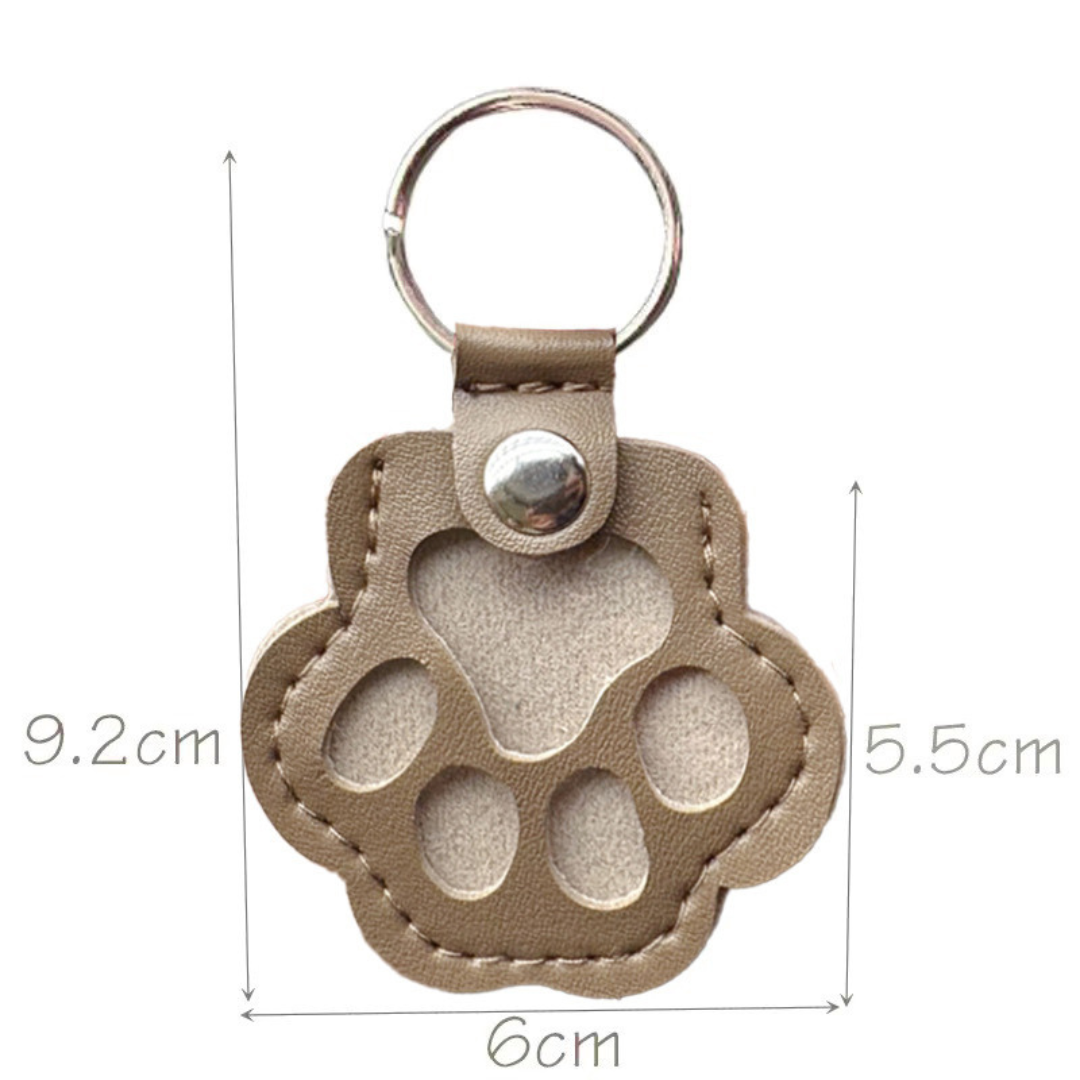 Leather Memorial Pet Hair Storage Keychain