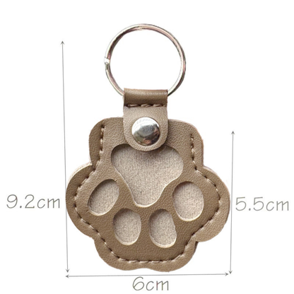 Leather Memorial Pet Hair Storage Keychain
