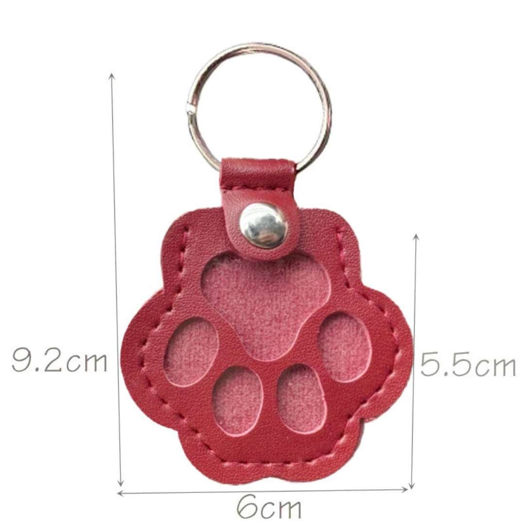 Leather Memorial Pet Hair Storage Keychain