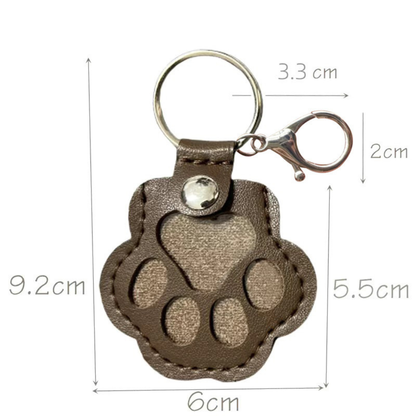 Leather Memorial Pet Hair Storage Keychain