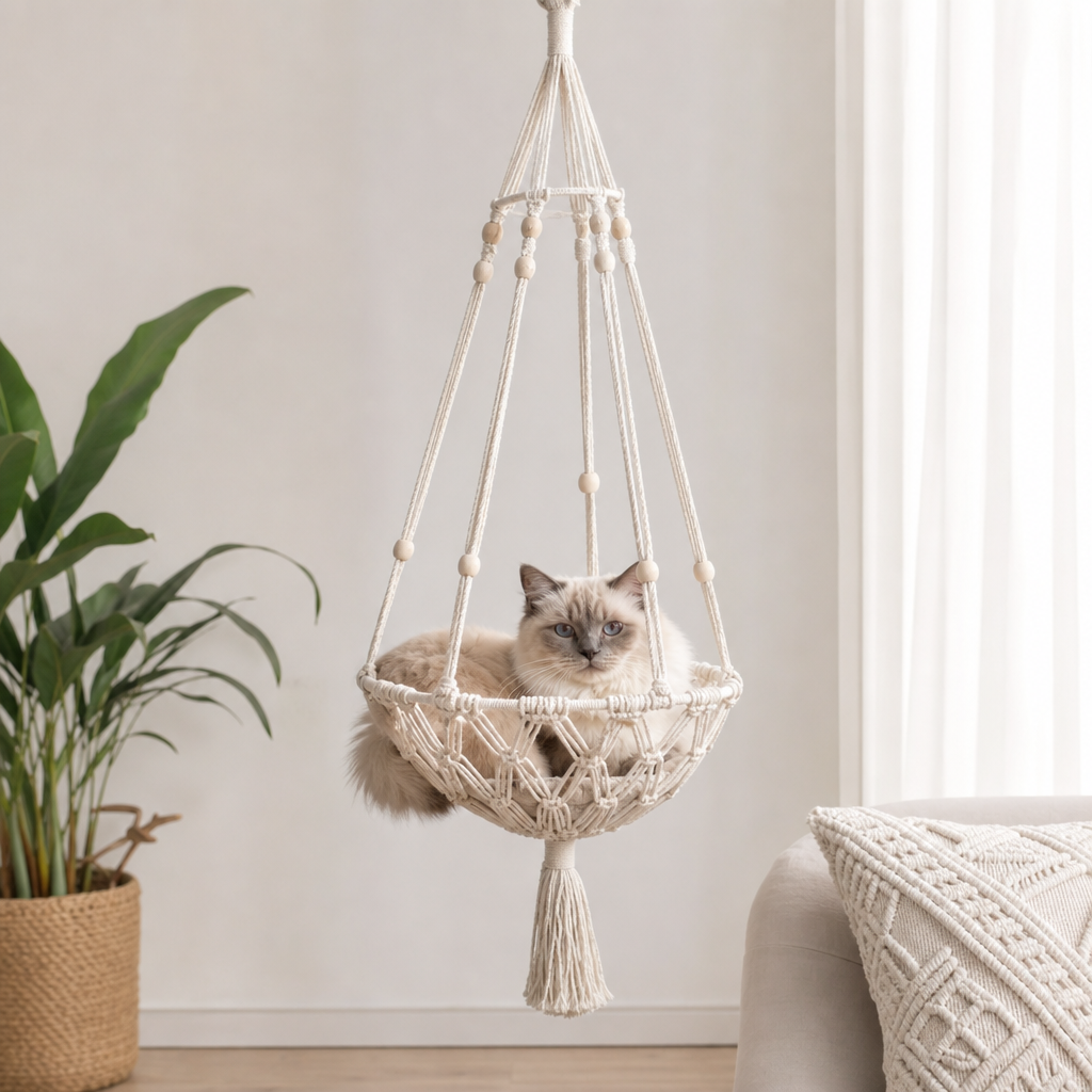 Hanging Handwoven Cat Bed