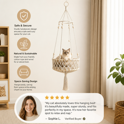 Hanging Handwoven Cat Bed
