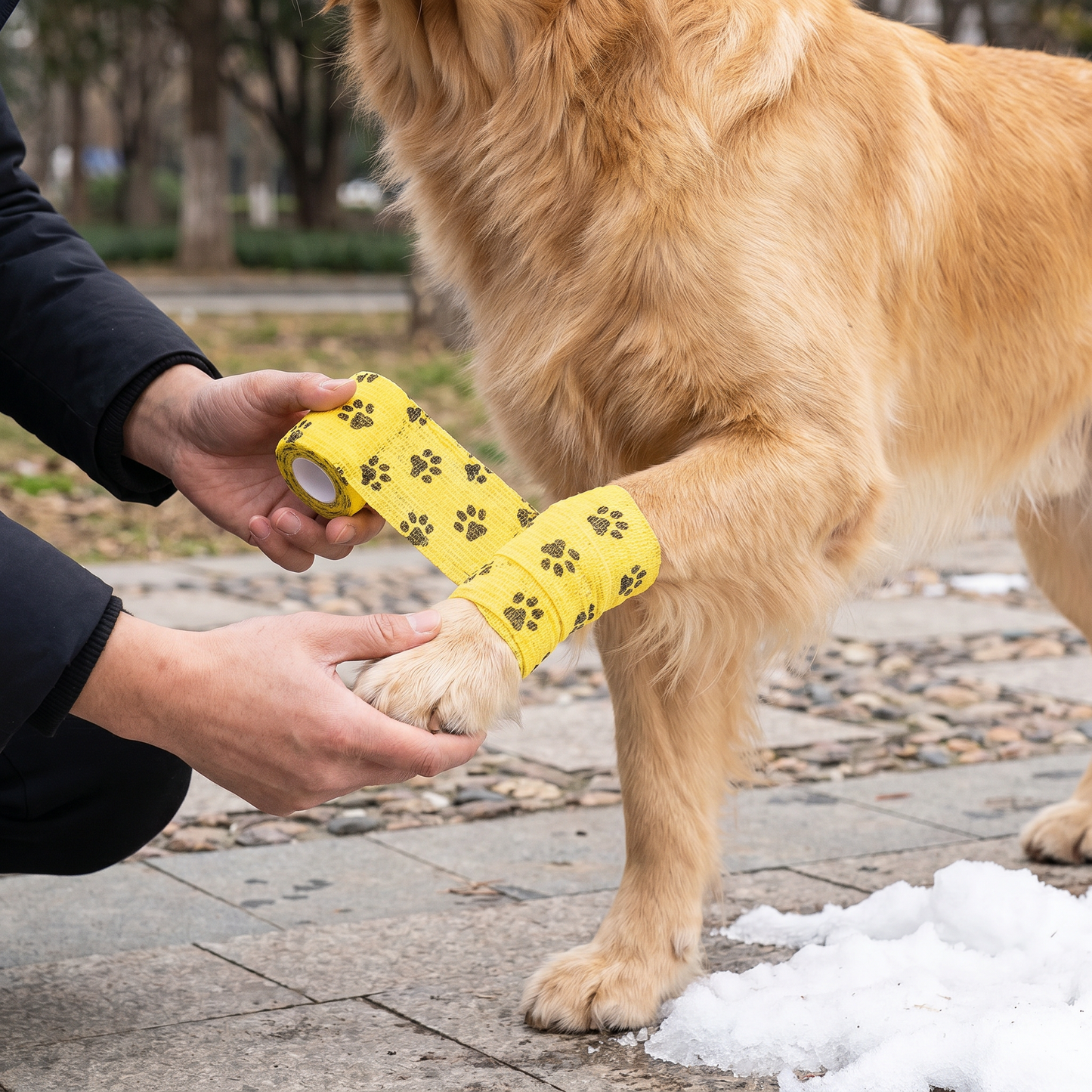 Self-Adhesive Pet Bandage Wrap for Hot Pavement & Snow Protection