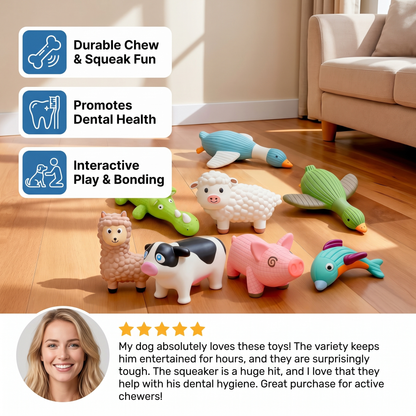Interactive Chew & Squeak Animal Dog Toy
