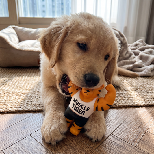 Durable Squeaky Muscle Buddy Dog Toy