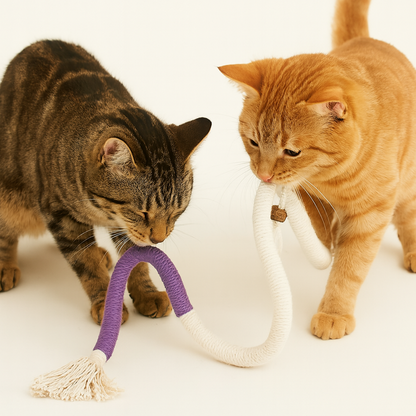 Natural cat chew rope – robust, promotes dental hygiene and reduces stress