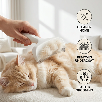Cat Deshedding Undercoat Rake – Extra-Wide Grooming Tool for Loose Fur & Long Hair