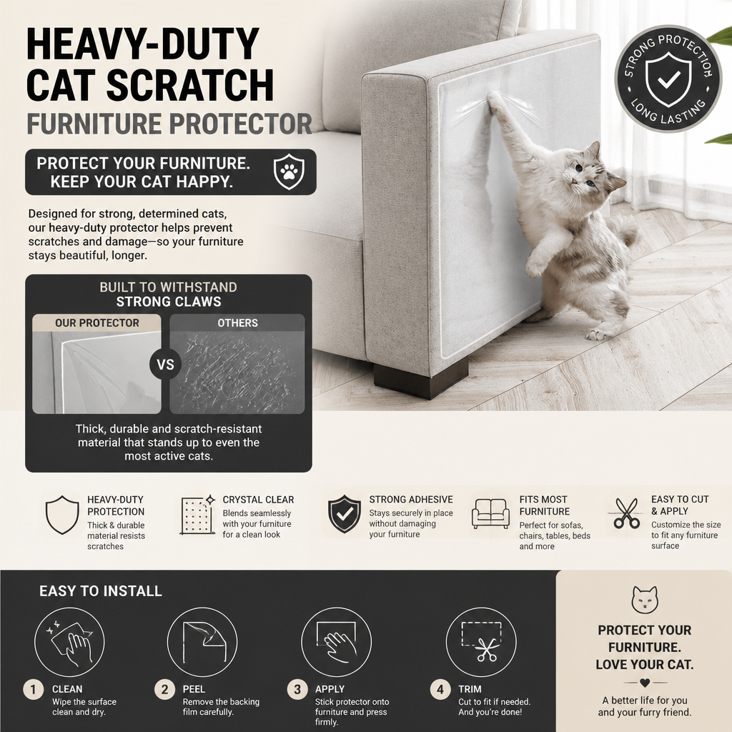 Heavy-Duty Cat Scratch Furniture Protector