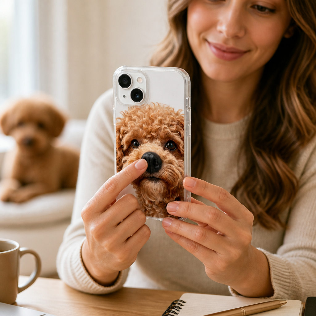 Personalized Pet Photo Phone Case with 3D Squeezable Nose