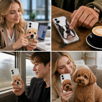 Personalized Pet Photo Phone Case with 3D Squeezable Nose