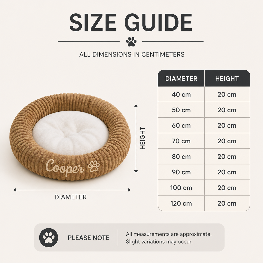 Personalized Round Fluffy Dog Bed