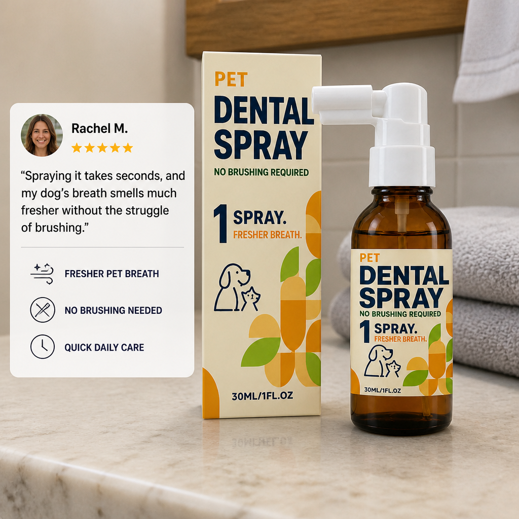 Brushless Tartar Control Dental Spray for Dogs – Helps Reduce Plaque & Freshen Breath