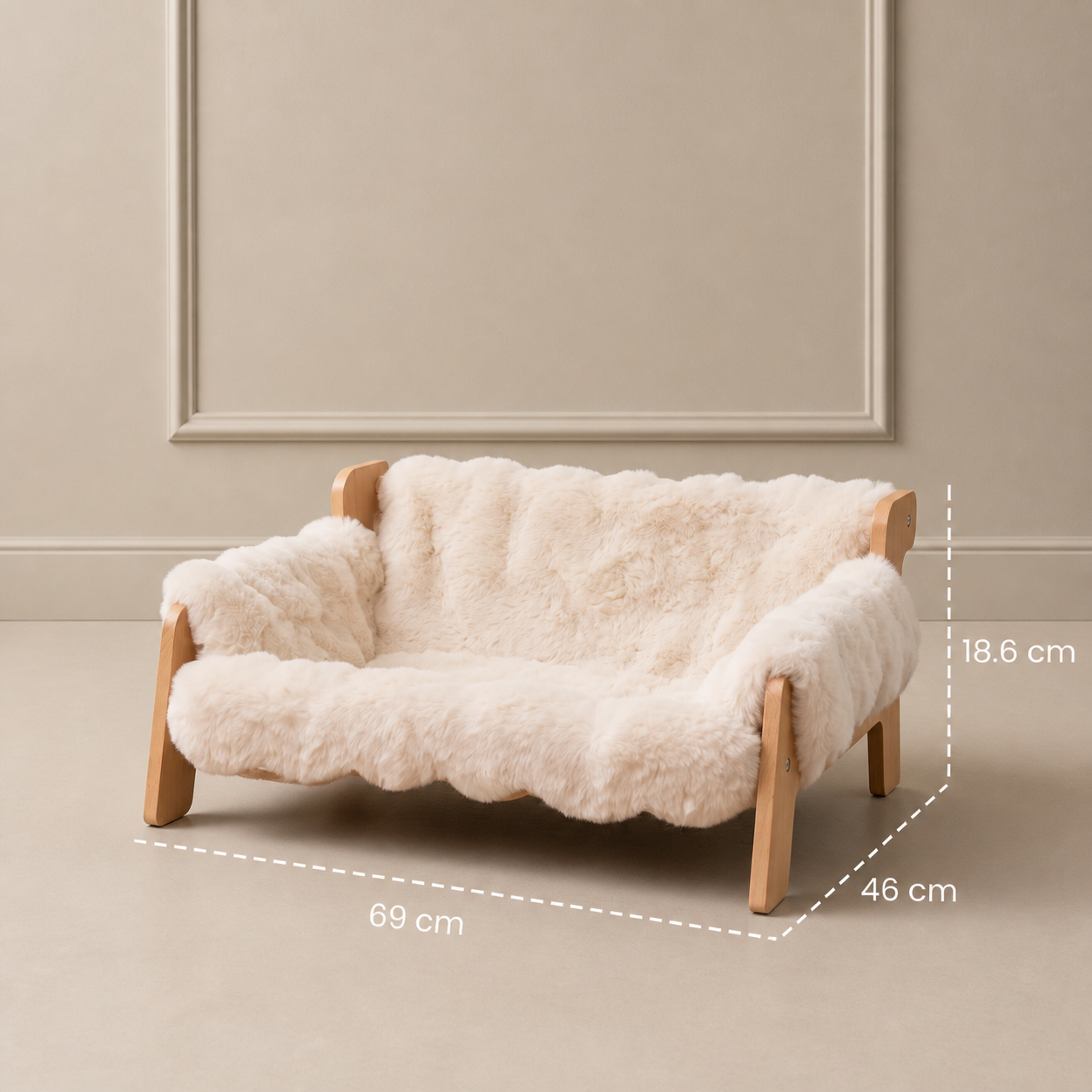 Luxury Elevated Solid Wood Dog Couch Bed