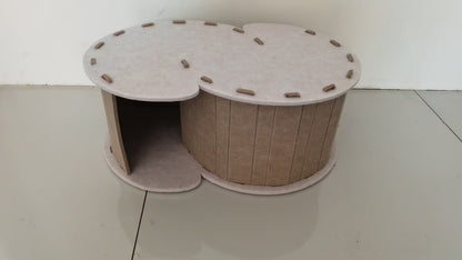 2-in-1 Interactive Play Cat Bed & Scratcher Hideaway