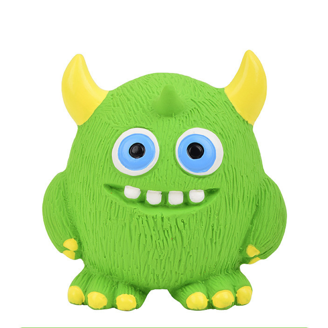 Durable Eco-Friendly Monster Teeth Cleaning Latex Squeaky Dog Toy