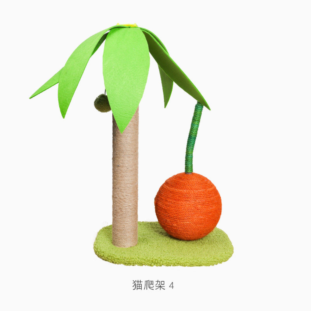 Cat Palm Sisal Scratching Post with Orange