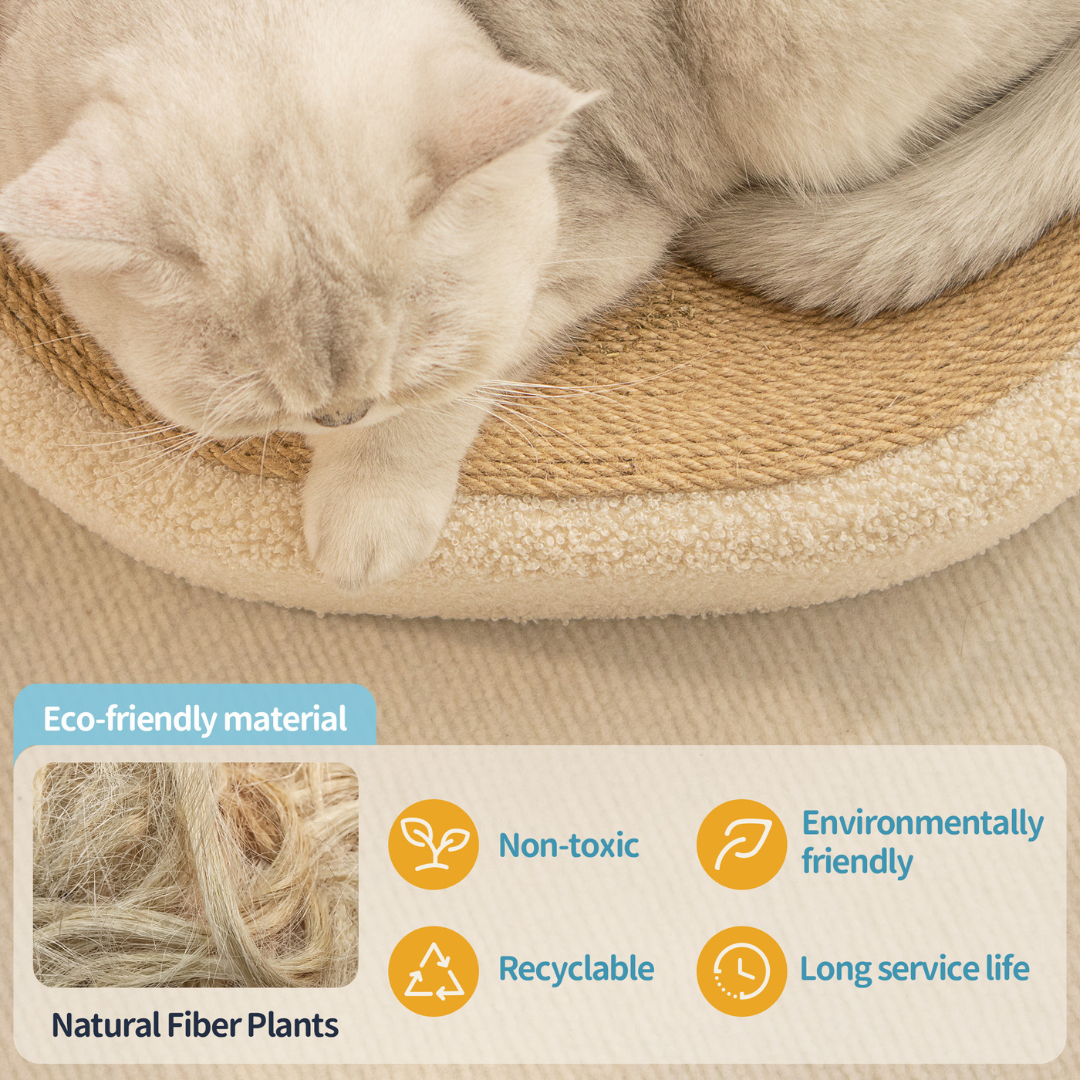 Premium Cat Sisal Scratching Bed in Beige