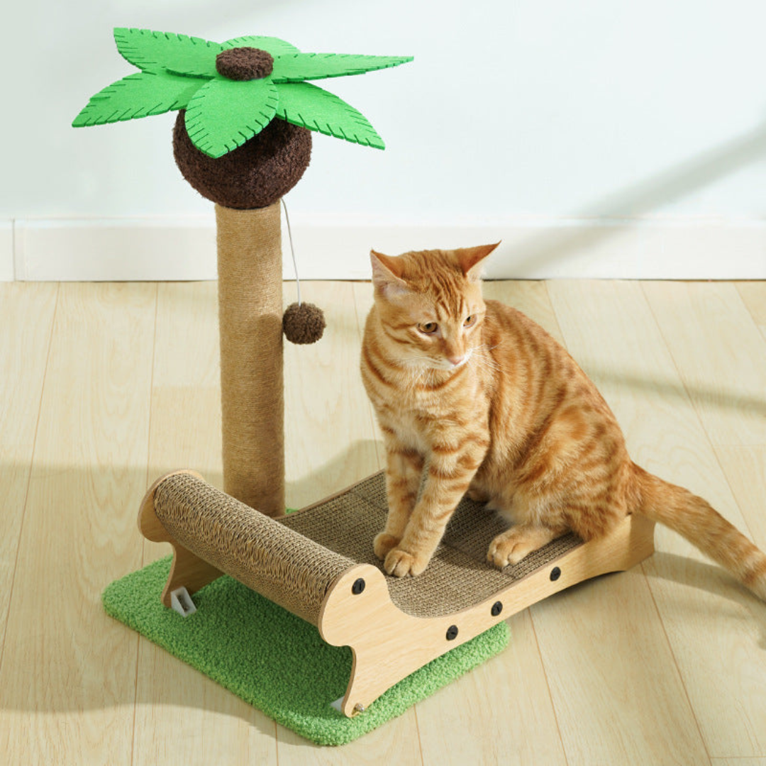 Cat Palm Tree Scratching Post with Sun Lounger