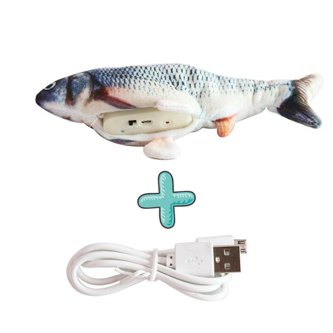 Interactive wriggly fish dog toy