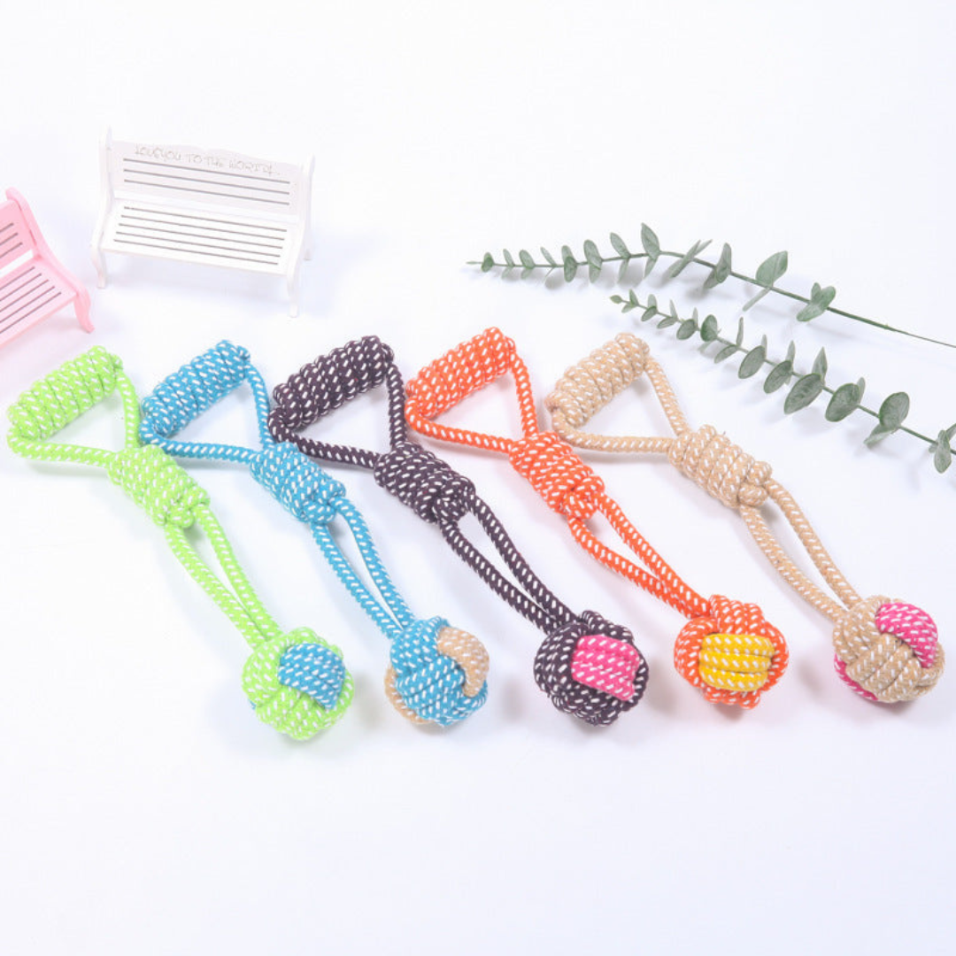 Robust chew toy set made from cotton