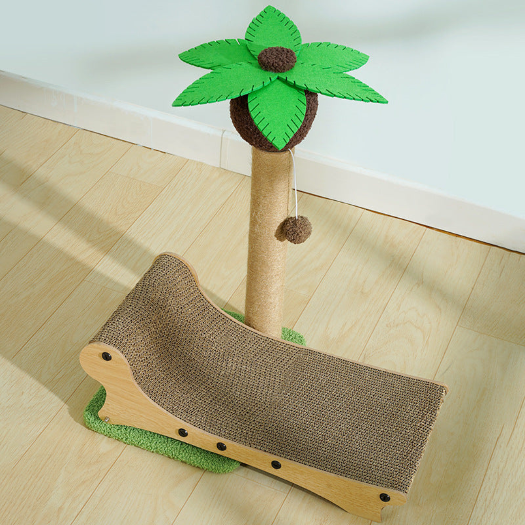 Cat Palm Tree Scratching Post with Sun Lounger