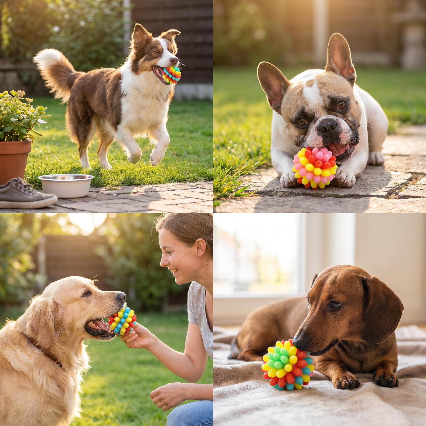 Colourful Bumpy Dog Chew Ball