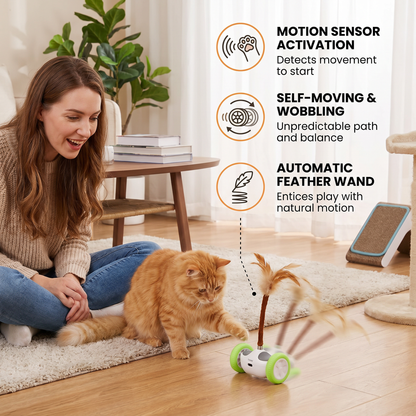 Self-Moving Feather Cat Teaser Toy