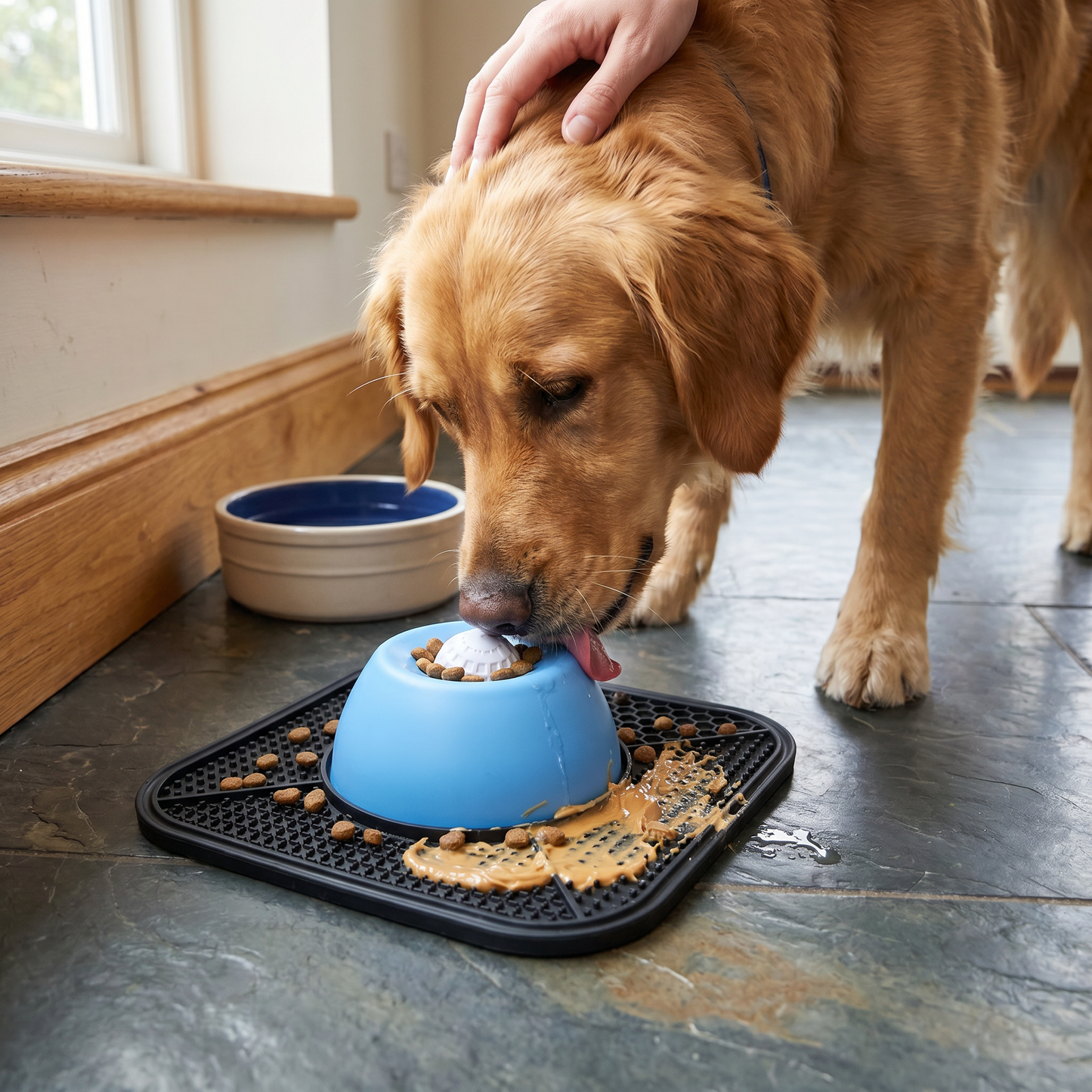 2in1 Slow Feeder Dog Bowl with Lick Mat