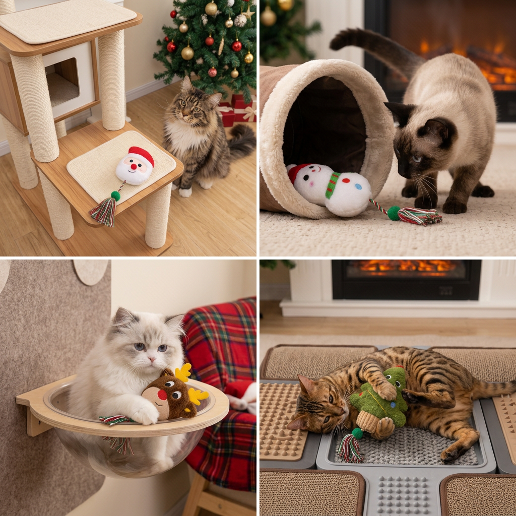 Christmas Catnip Rope Teaser Cat Toy