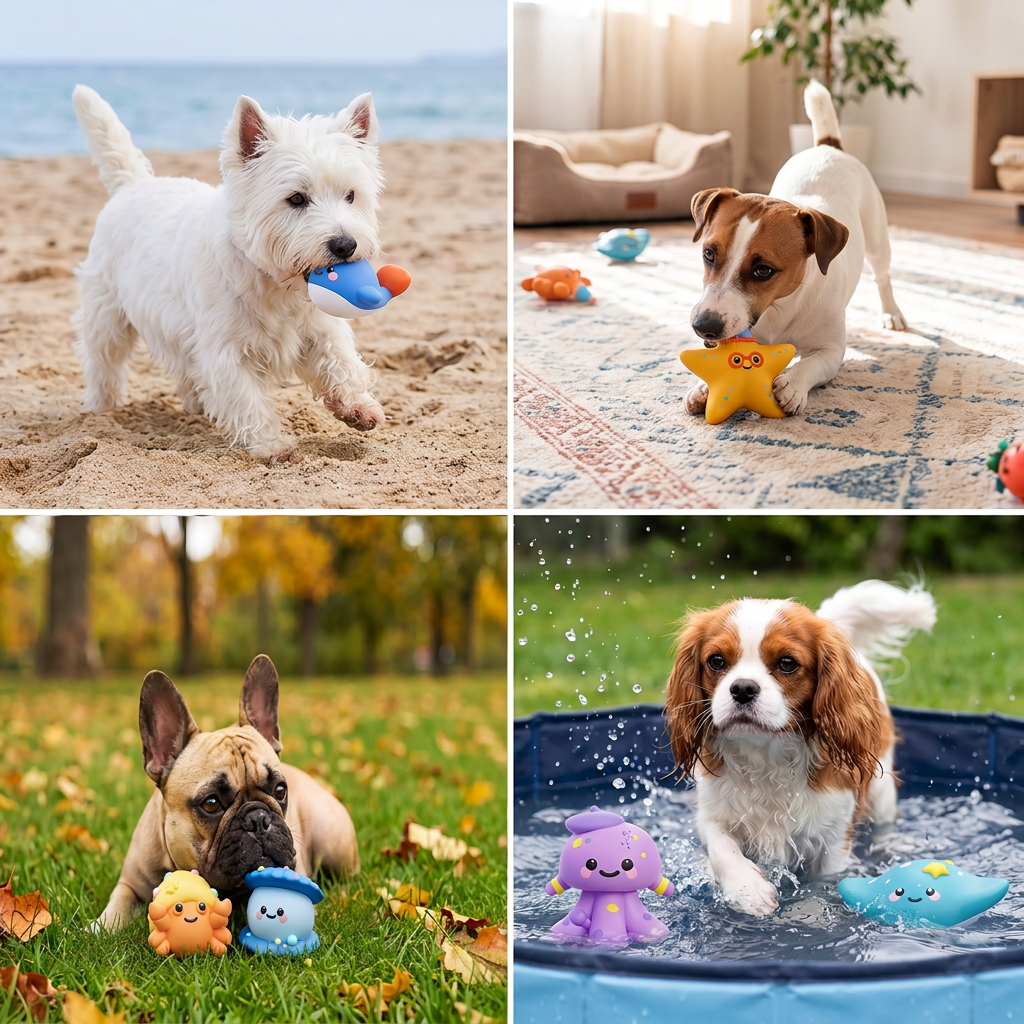 Cute Squeaky Ocean Animal Dog Toy