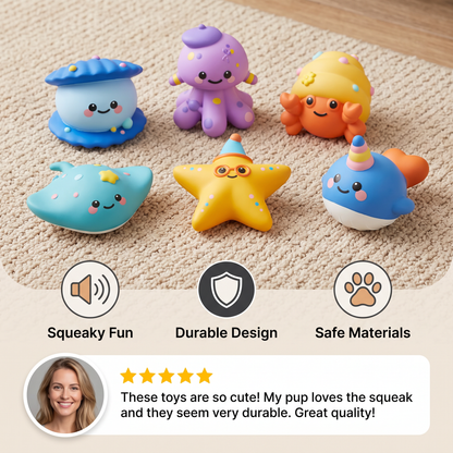 Cute Squeaky Ocean Animal Dog Toy