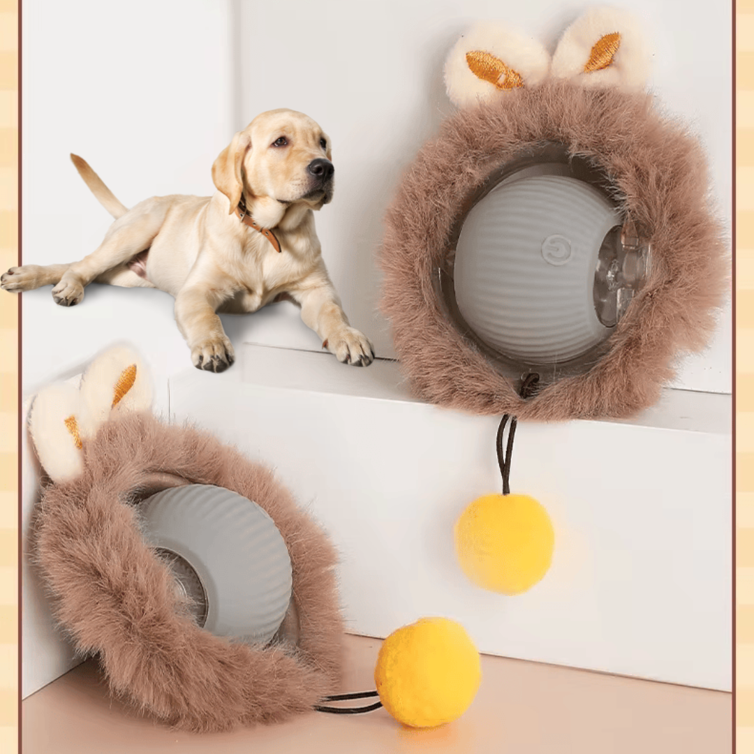 Active Rolling Ball with Fur for Dogs