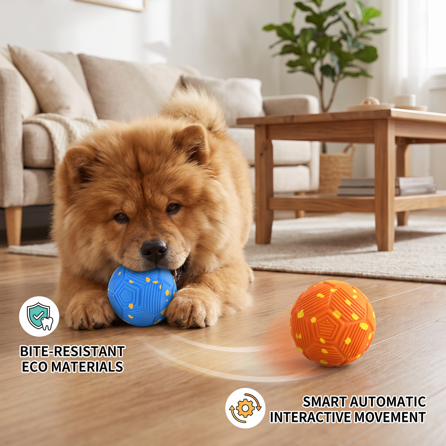 Eco-Friendly Bite-Resistant Smart Interactive Automatic Dog Ball