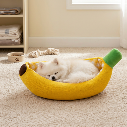 Banana-Shaped Cozy Pet Bed for Dogs