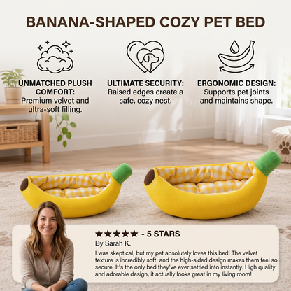 Banana-Shaped Cozy Pet Bed for Dogs