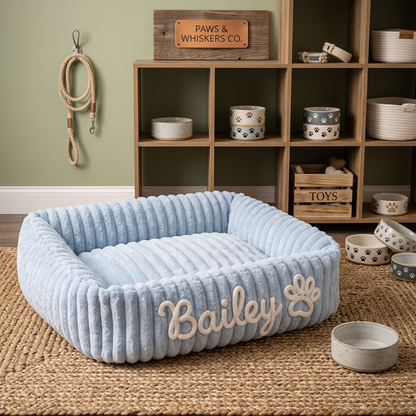 Personalized Fluffy Cloud Dog Bed with Soft Bolsters