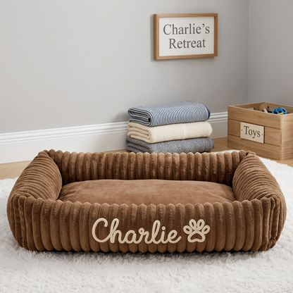 Personalized Fluffy Cloud Dog Bed with Soft Bolsters