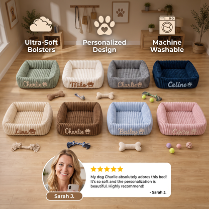 Personalized Fluffy Cloud Dog Bed with Soft Bolsters