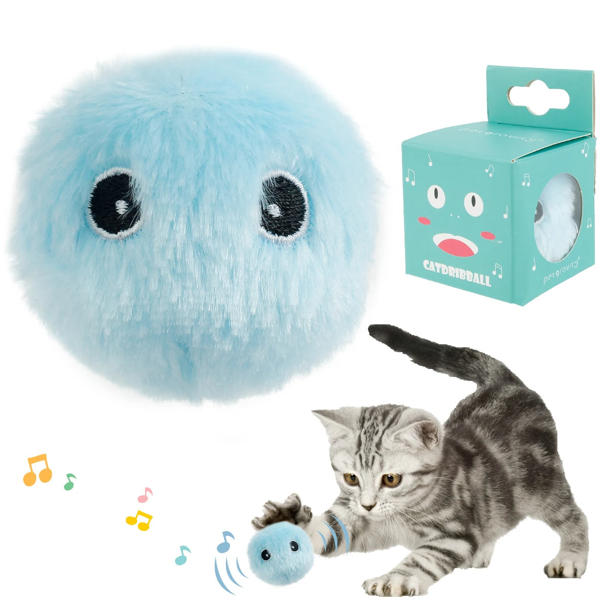 Interactive Cat Plush Balls with Animal Sounds