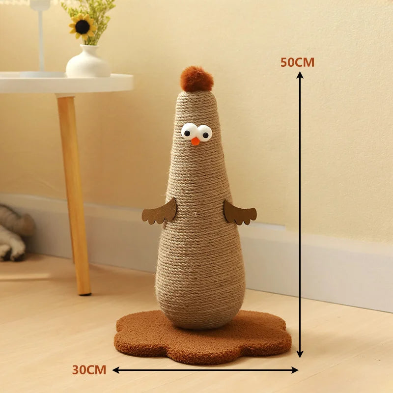 Sisal Cat Scratching Post in Chicken Design